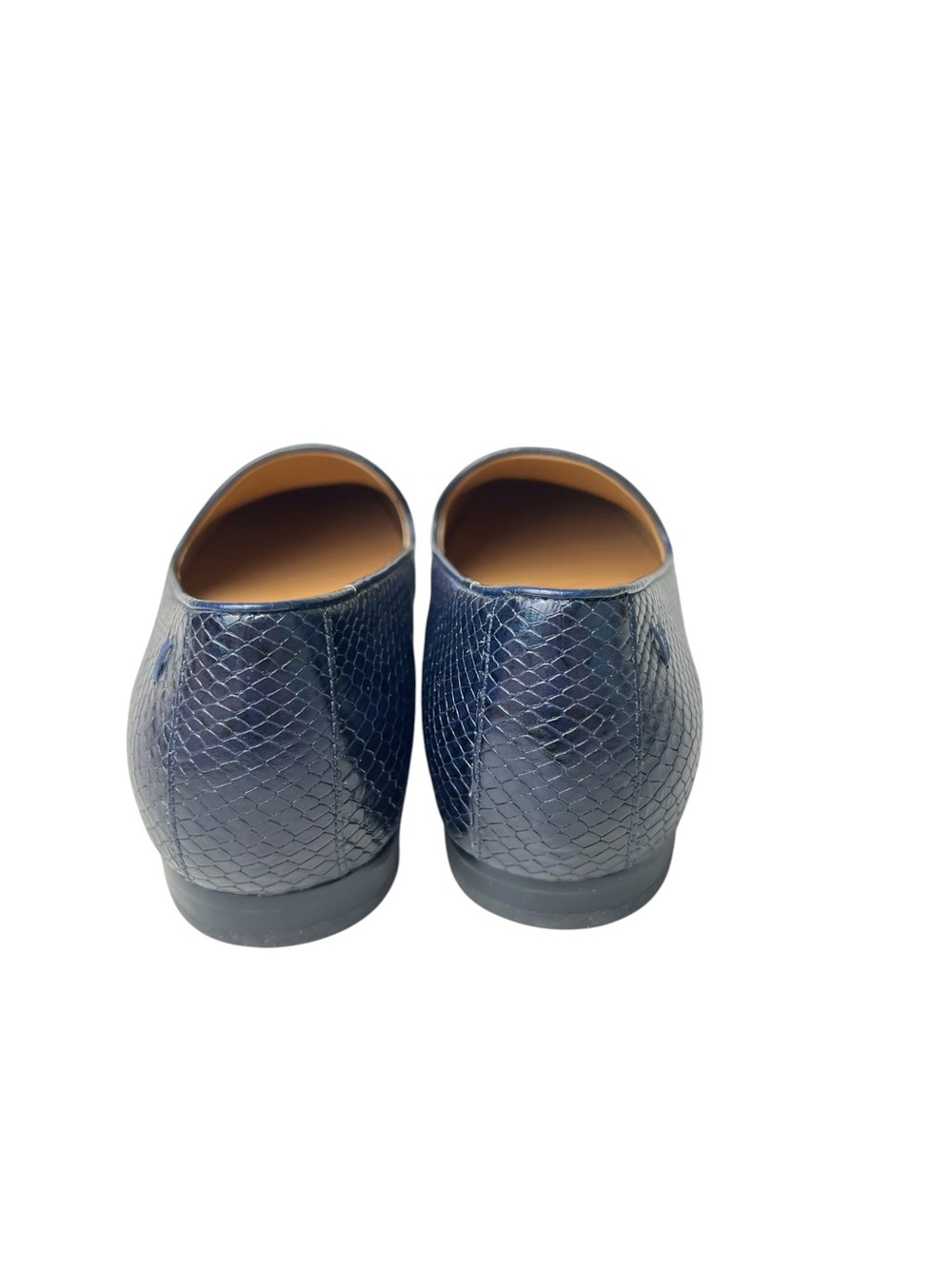Vionic Willa Boa Snake Skin Embossed Size 7 Blue/Black Womens Slip On Loafers - Picture 6 of 13